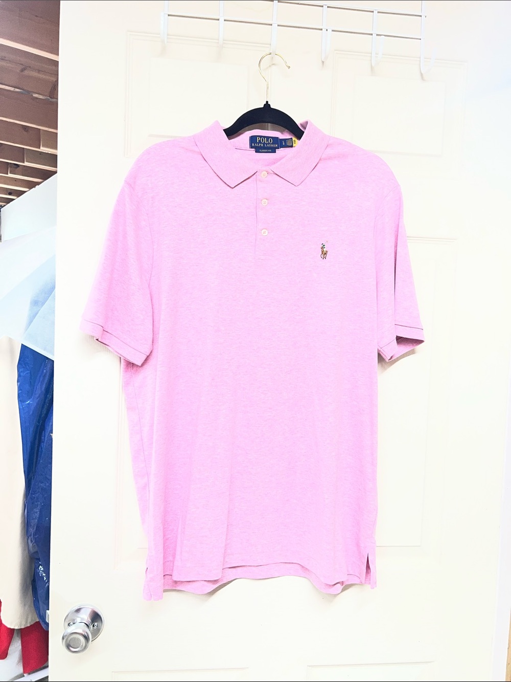 Polo by Ralph Lauren Light Pink Polo Shirt with Embroidered Pony